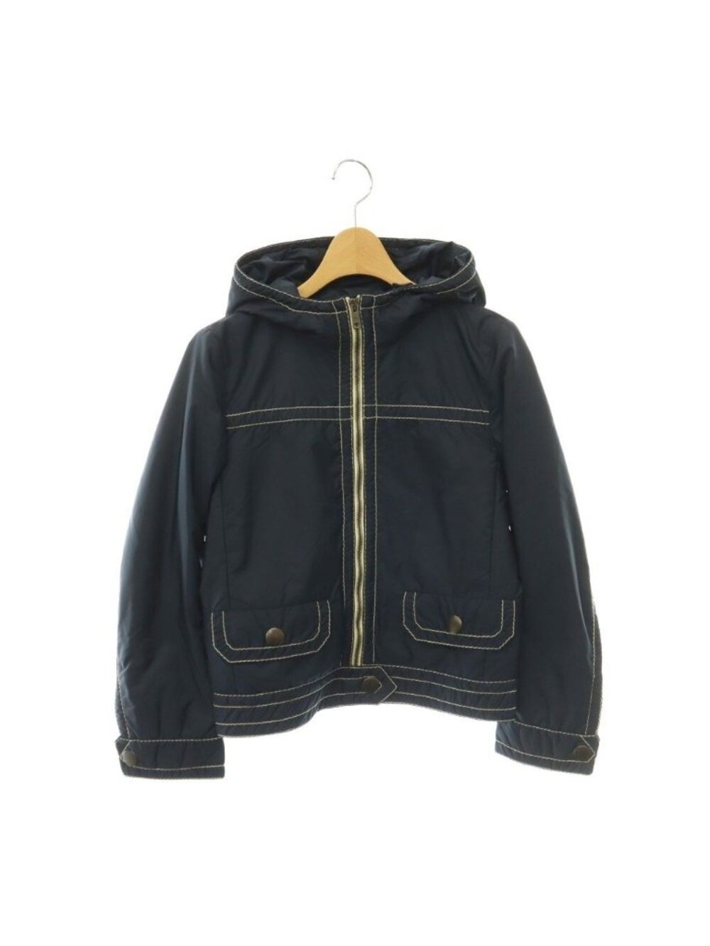 Prada Jacket Nylon Hooded Stitch Navy 38